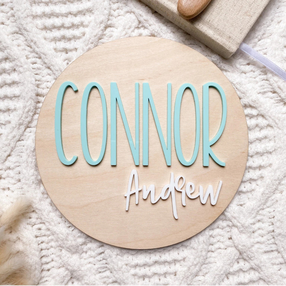 Baby Nursery In - Plaque d'annonce de naissance personnalisée –