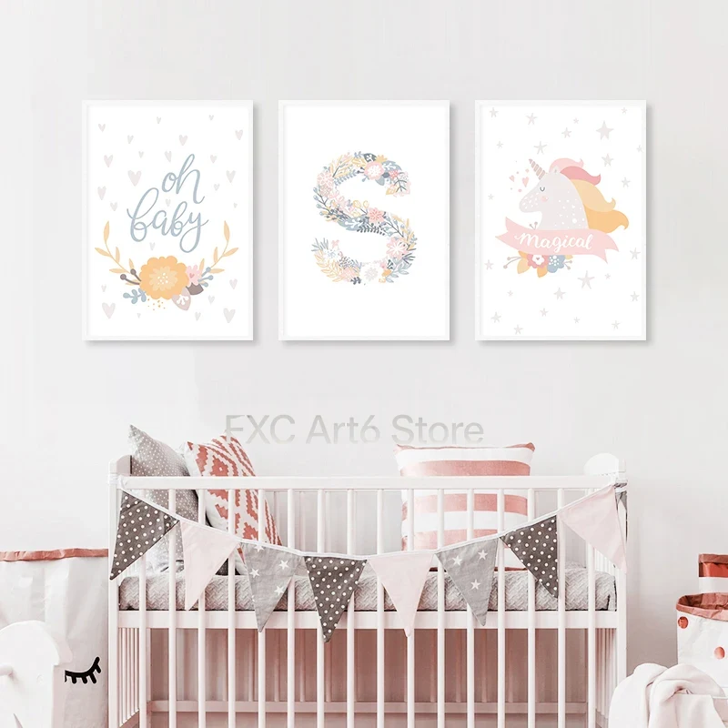 Baby Unicorn Nursery - Affiches et impressions sur toile sans