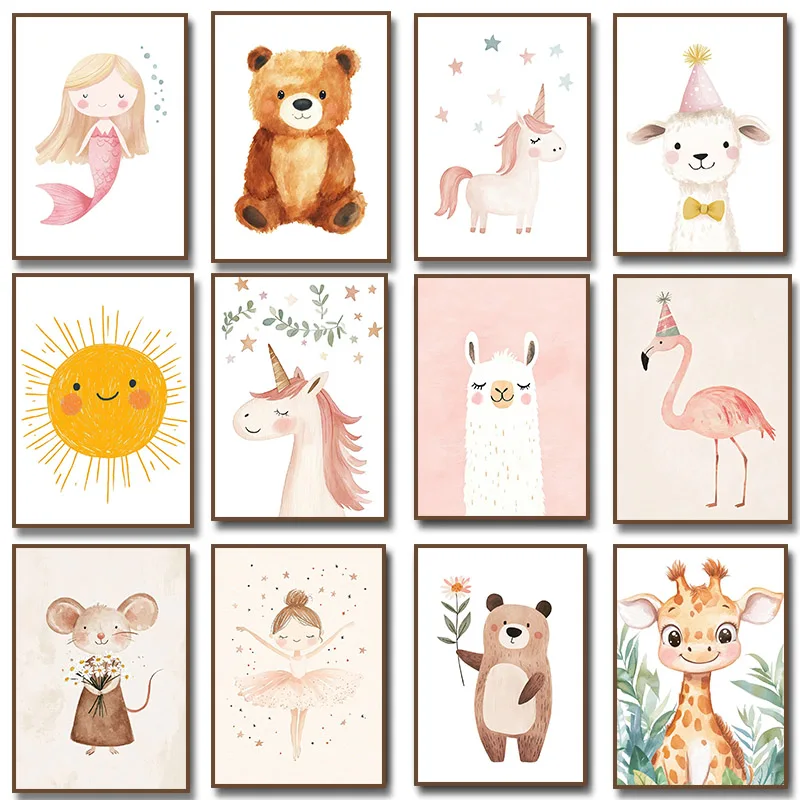 Baby Unicorn Nursery - Ballerine rose avec étoiles, licorne, mignonne