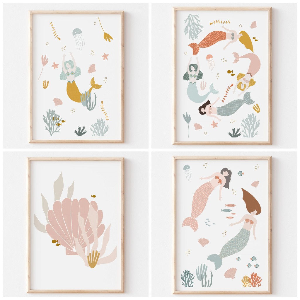 Baby Nursery Ocean Theme - Boho Nursery Pink Sea Shell Printable