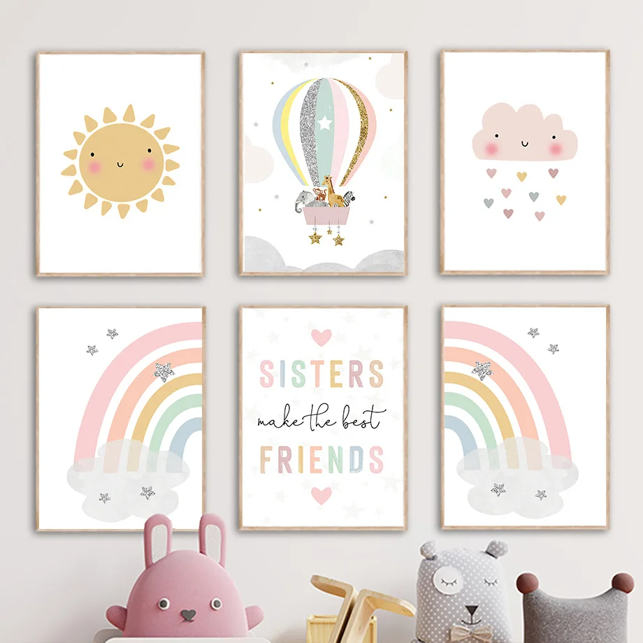 Baby Nursery Decor Girl - Affiches et impressions nordiques pour chambre