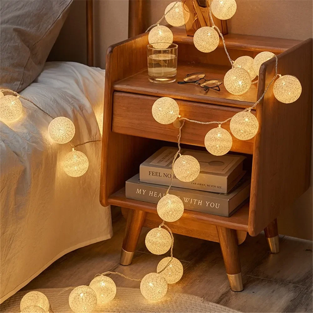 Baby Nursery Light - Guirlande de boules de coton pour