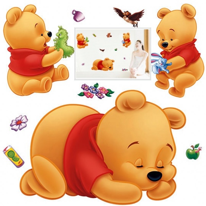 Baby Nursery Winnie The Pooh - Autocollants muraux Winnie l'ourson 3d pour