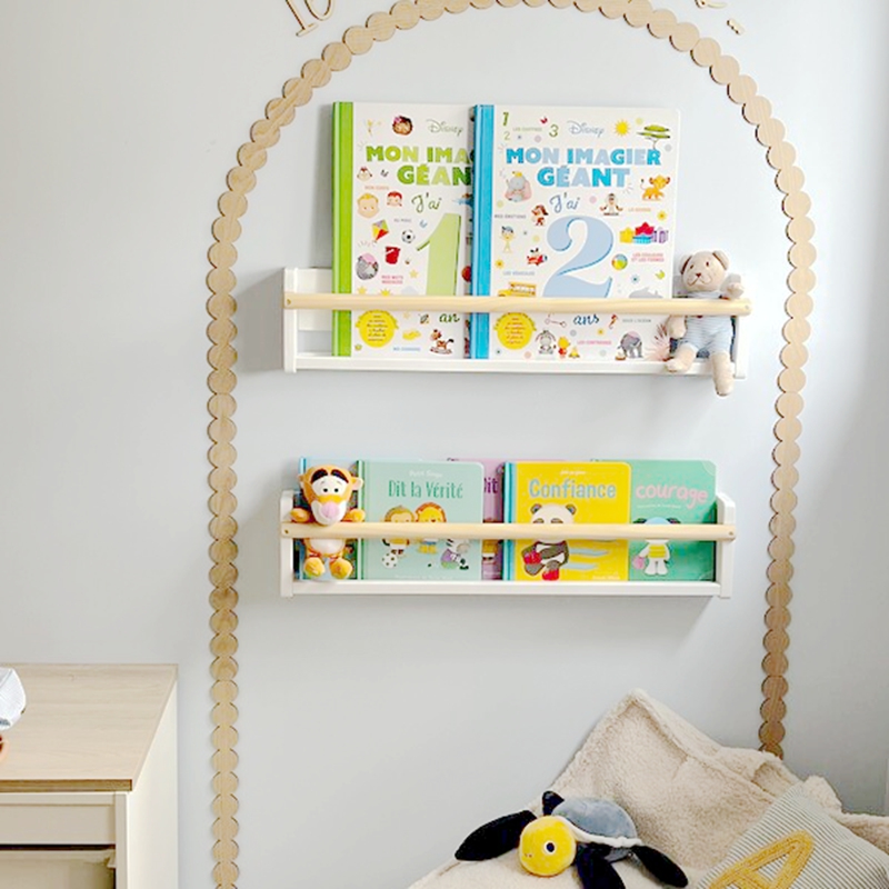 Wall Decal Nursery - Décoration murale en bois brut moderne,