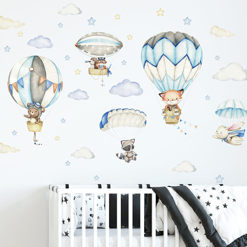 Wall Decal Nursery - Autocollants muraux en forme d'animaux mignons