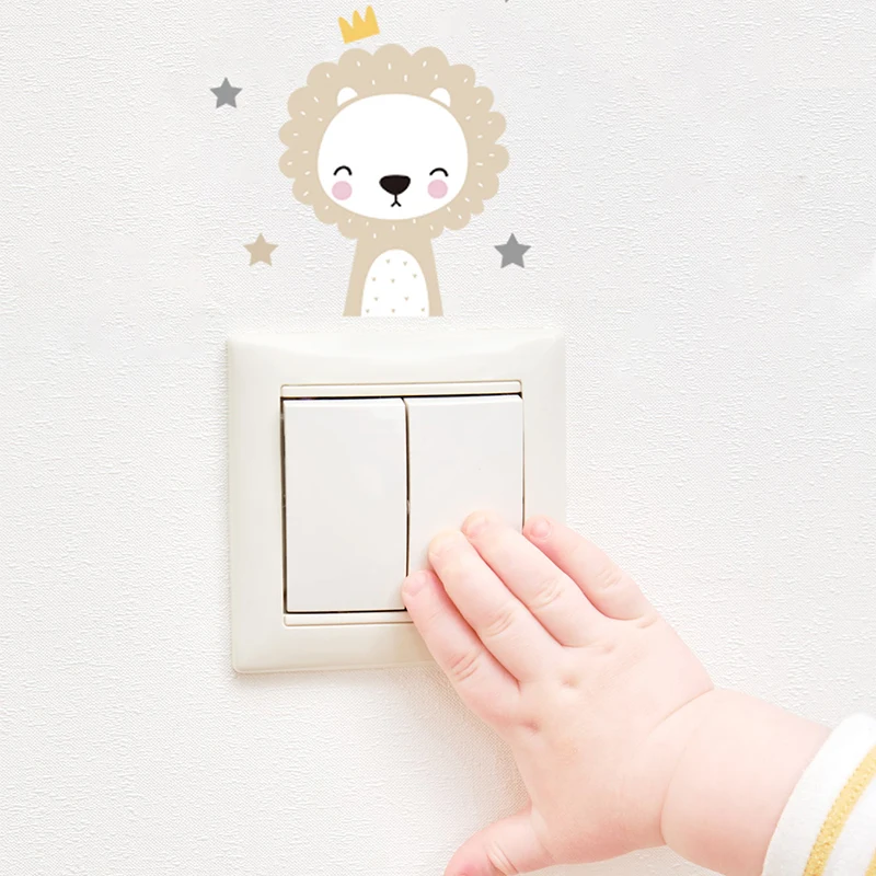 Wall Decal Nursery - 6 autocollants animaux joyeux de style