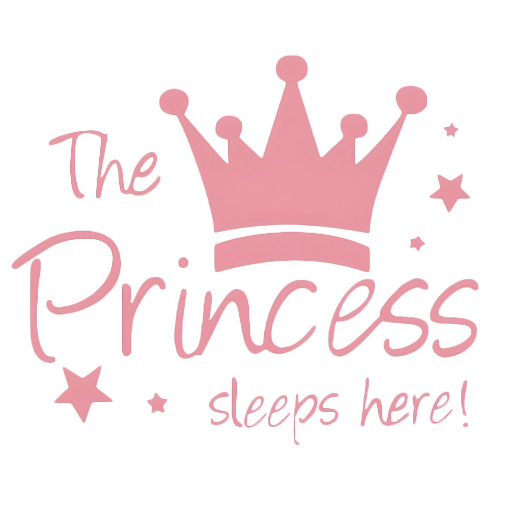 Wall Decal Nursery - Autocollant mural Princesse Endormie Ici Couronne,