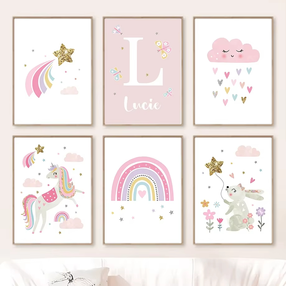 Toile d'art mural licorne lapi - Baby Unicorn Nursery avis et prix