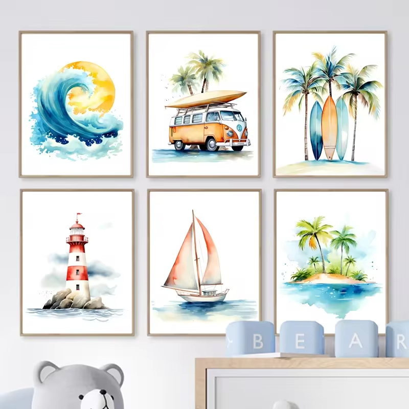 Toile d'Art Mural sur le Thème - Baby Nursery Ocean Theme avis et prix