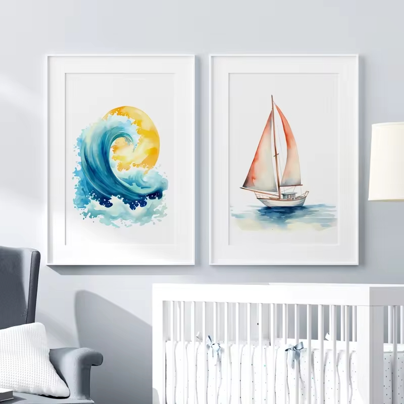 Toile d'Art Mural sur le Thème - Baby Nursery Ocean Theme avis et prix
