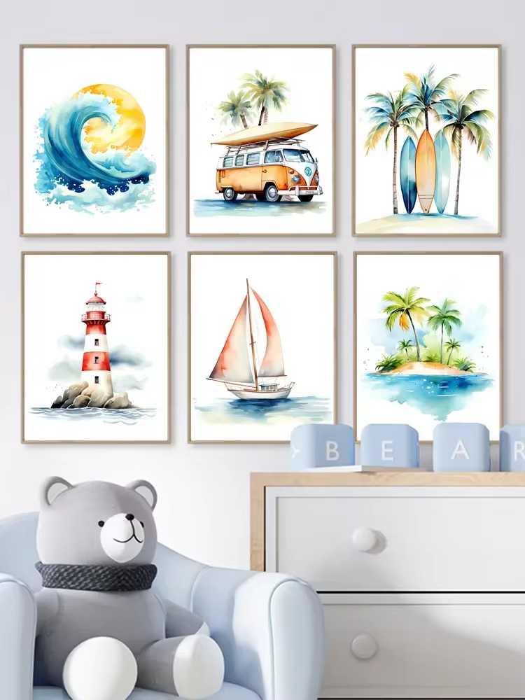Toile d'Art Mural sur le Thème - Baby Nursery Ocean Theme avis et prix
