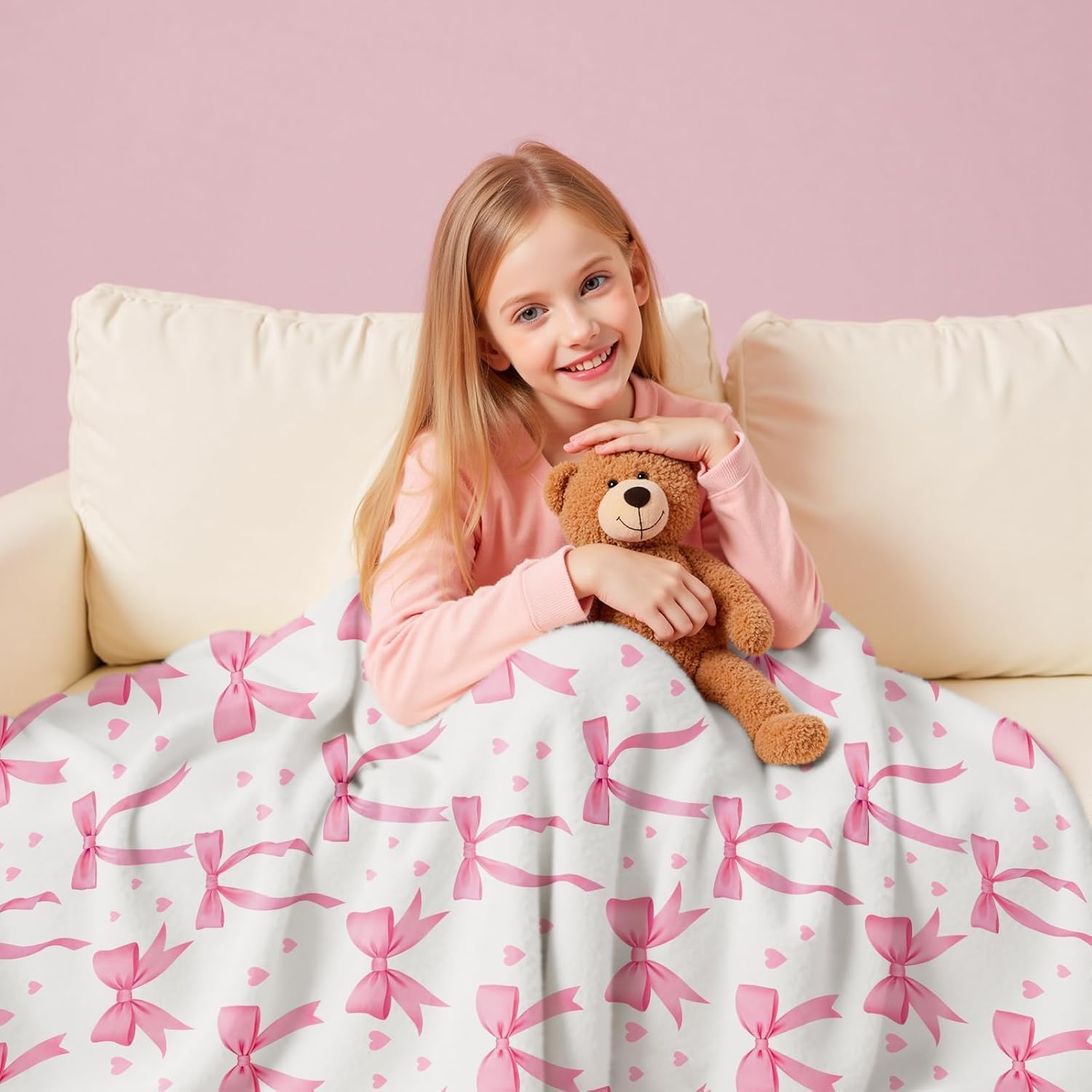 Couverture à nœud rose VIKAMA, - Baby Nursery Decor Girl avis et prix