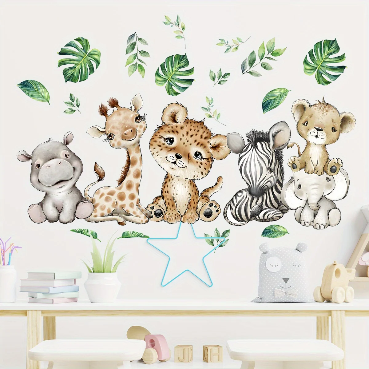 1PC dessin animé mignon hippop - Wall Decal Nursery avis et prix