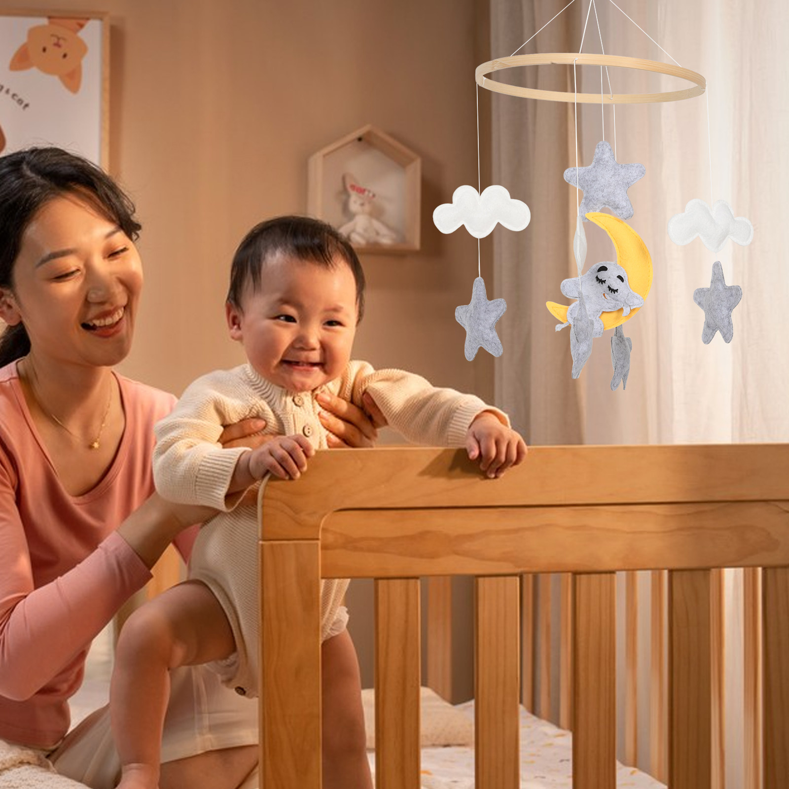 Mobile de lit bébé en feutre a - Baby Nursery Decor Girl avis et prix