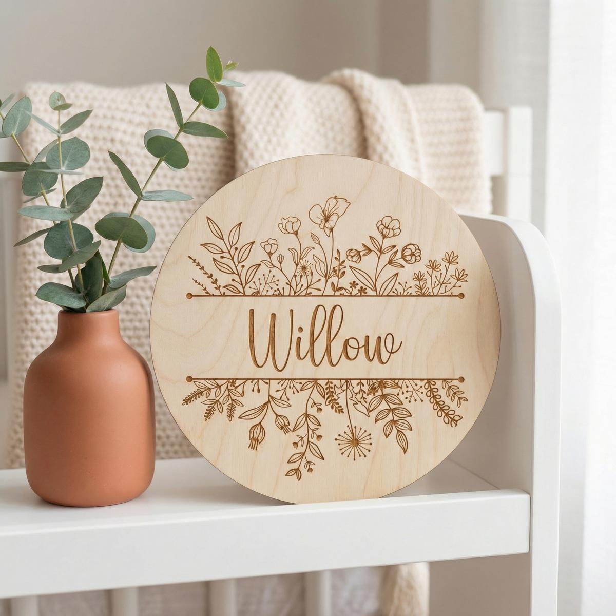 Plaque de nom de bébé ronde en - Baby Nursery In avis et prix