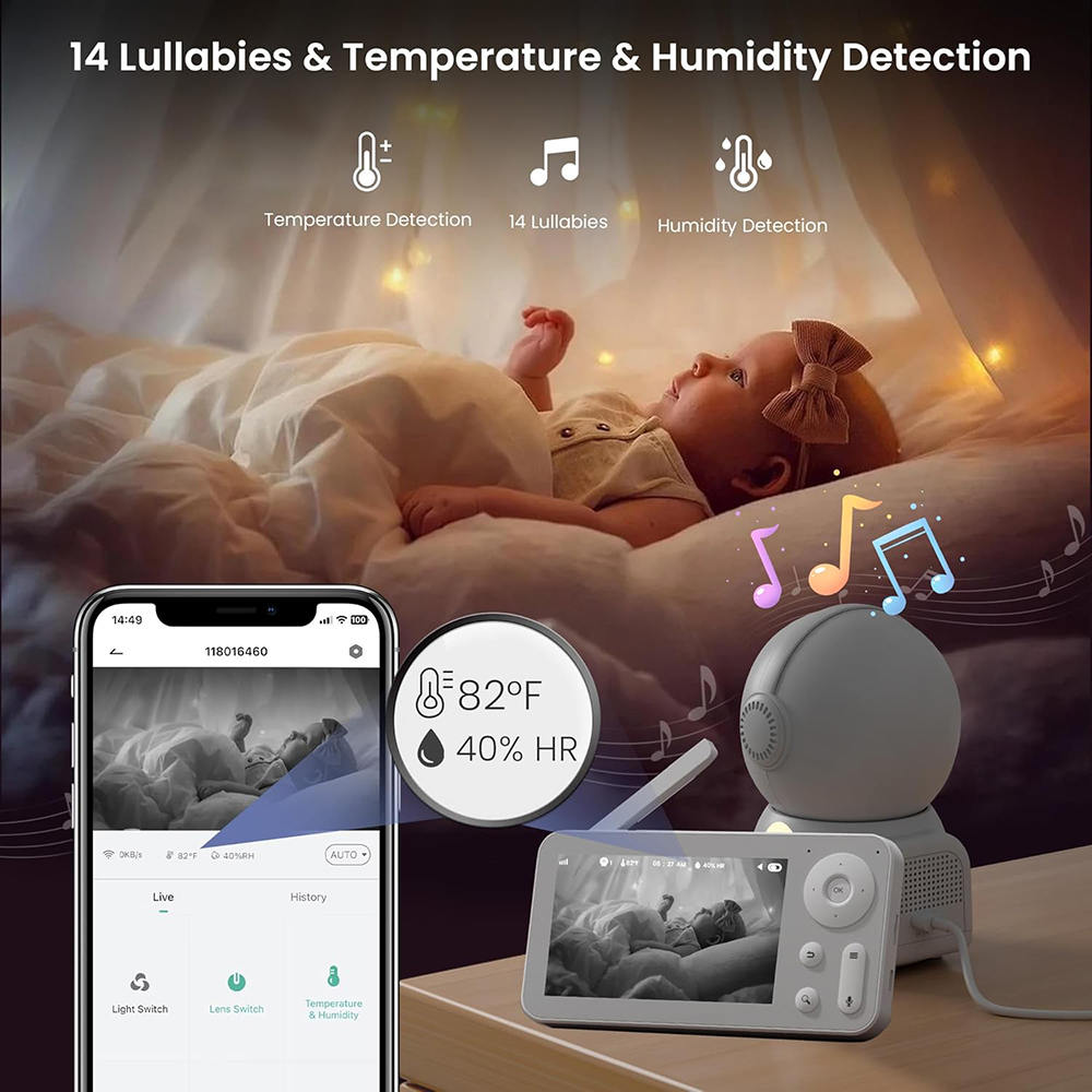 Babyphone 2K avec 2 Caméras et - Baby Nursery Light avis et prix