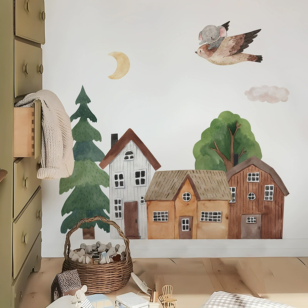 Tissu dessin animé forêt Vinta - Wall Decal Nursery avis et prix