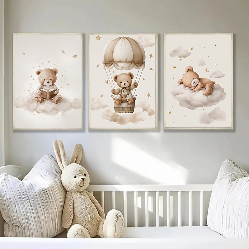 3 pièces/ensemble bohème ours  - Baby Nursery Wall Decor avis et prix
